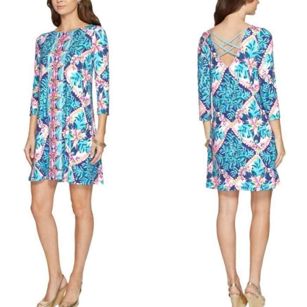 Lilly Pulitzer Womens Dress Sz XS Ophelia Seaside Aqua Coconut Cove Engineered